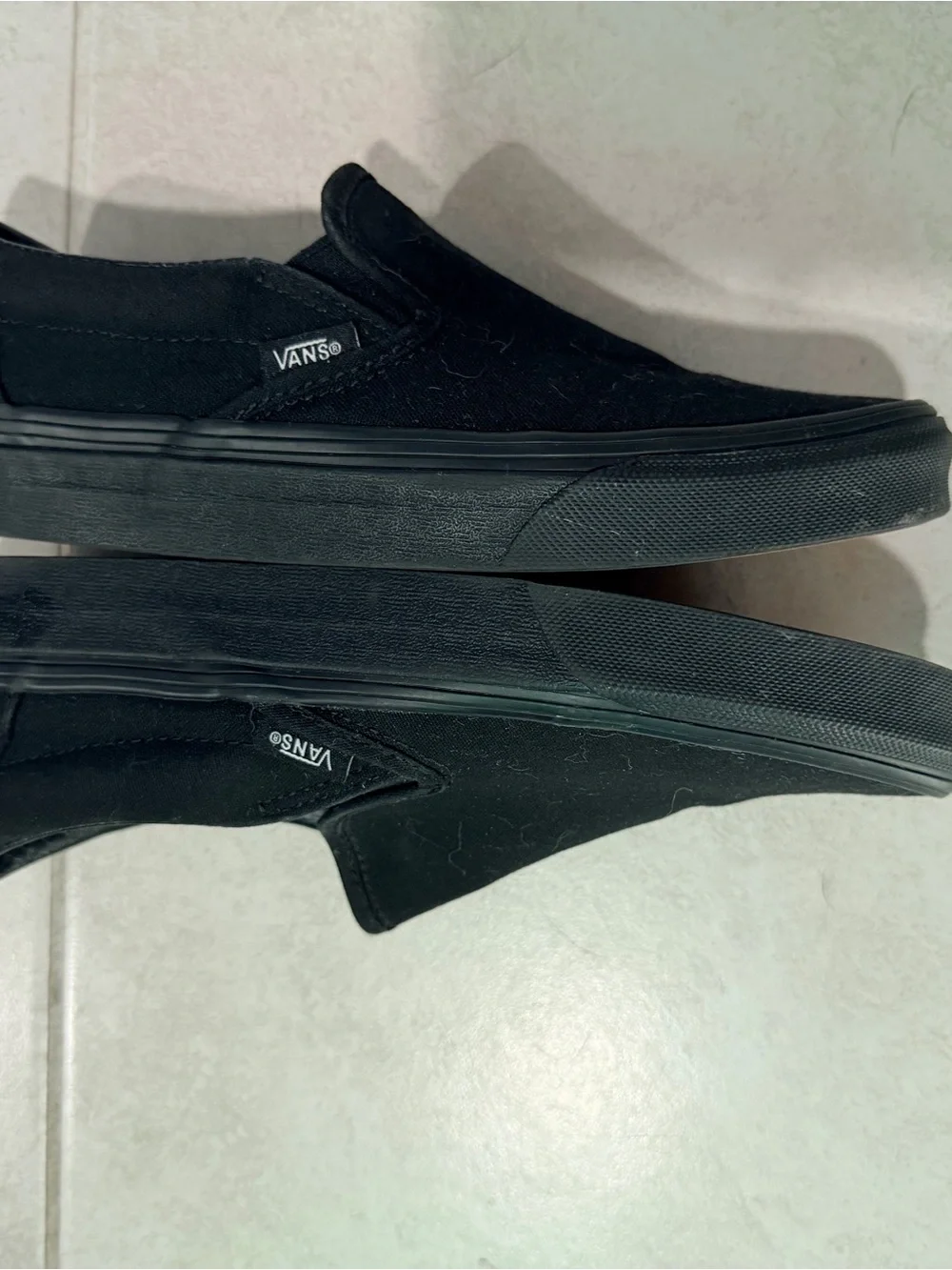 Vans Black Slip-On Canvas Loafers for Women
